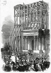 1846年10月3日、「The Illustrated London News」に掲載された、アーチにウェリントン像が到着